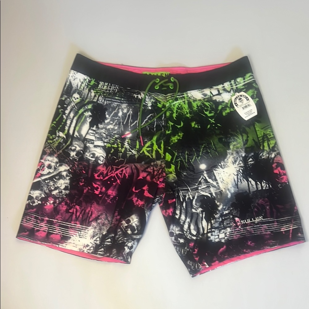 Sullen Men's Artistic Swim Board Shorts - Pink, Green, Black NWT